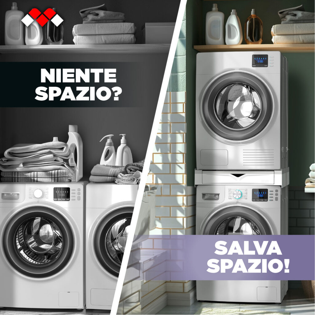 MELICONI - Kit di sovrapposizione lavatrice TORRE QUICK-Tecnopolimero bianco