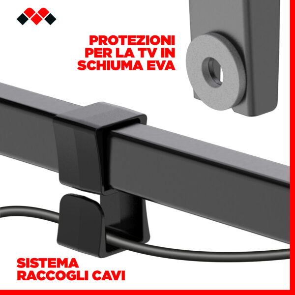Supporto TV Parete con Braccio e Doppia Rotazione, Staffa per TV a Schermo Piatto da 26" a 45", Attacco VESA 50-75-100-200, Portata 25 Kg, Made in Italy, Nero