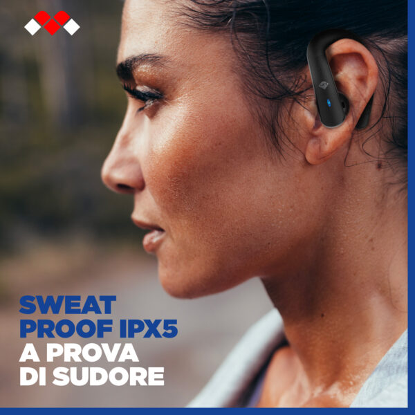 Meliconi MYSOUND TRUE FIT PLUS - Auricolari True Wireless Bluetooth 5.3 Nero, Ideale Per Lo Sport, Touch Control, Case Di Ricarica Con Led, Batteria 32 Ore