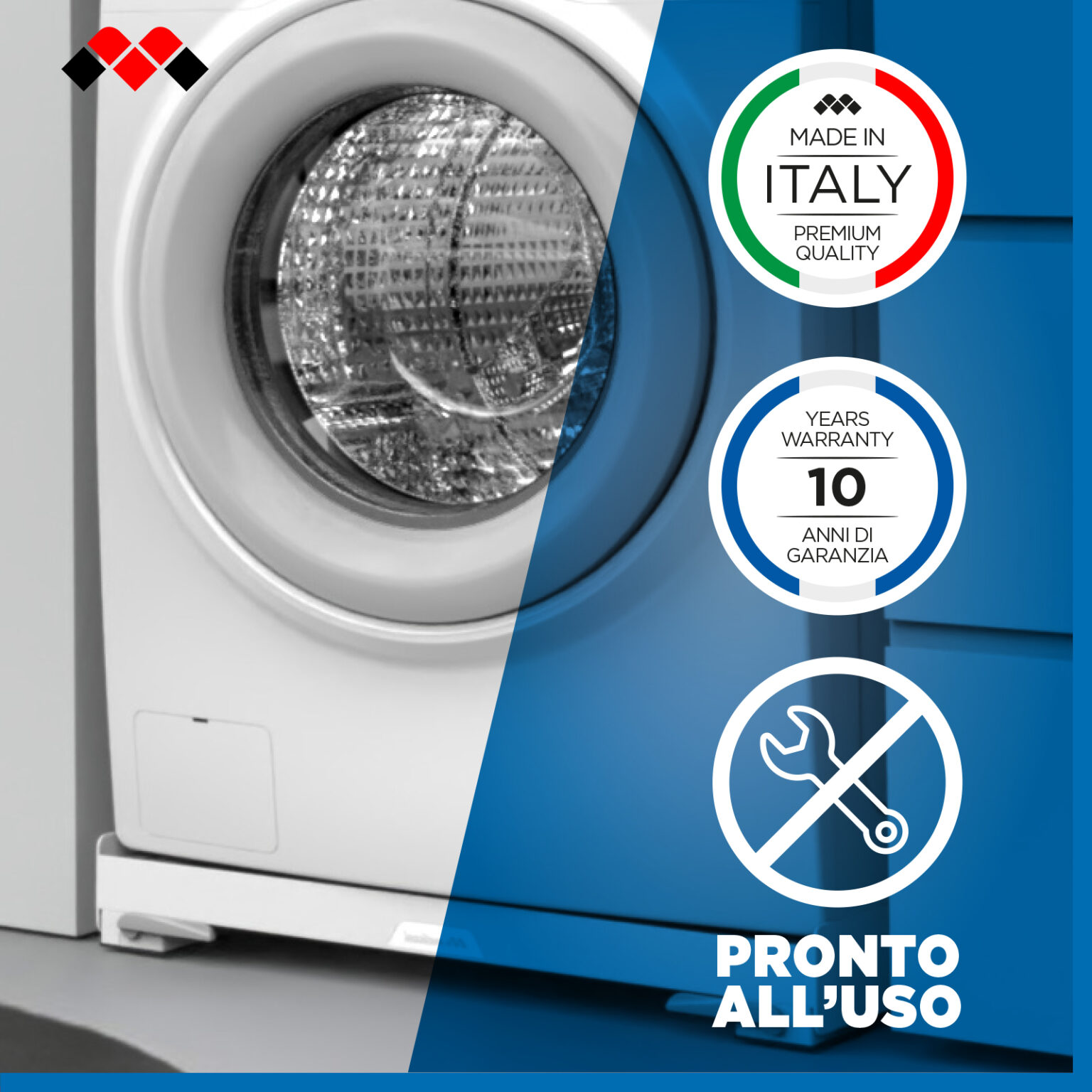 base per lavatrice con ruote meliconi